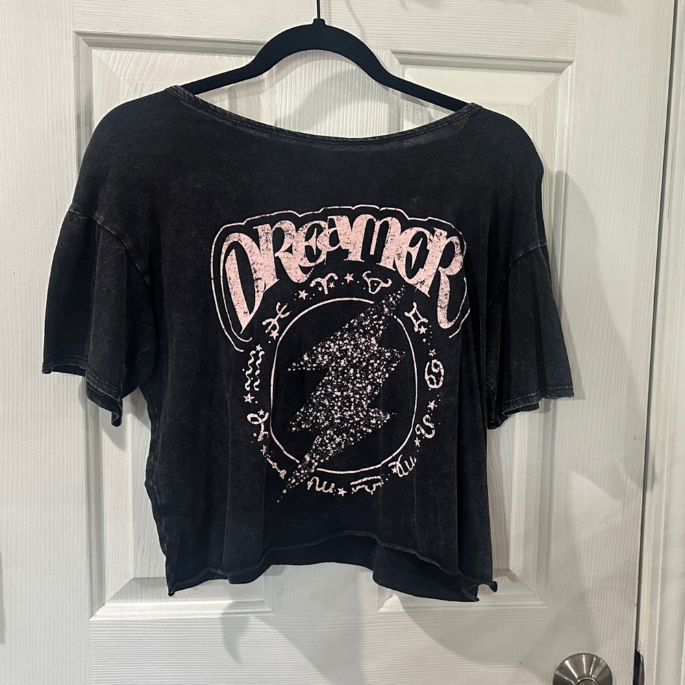 Caution To The Wind Black and Pink Dreamer Kids Tee